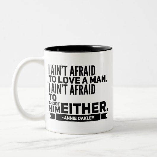 Annie Oakley Quote Coffee Mok (Links)