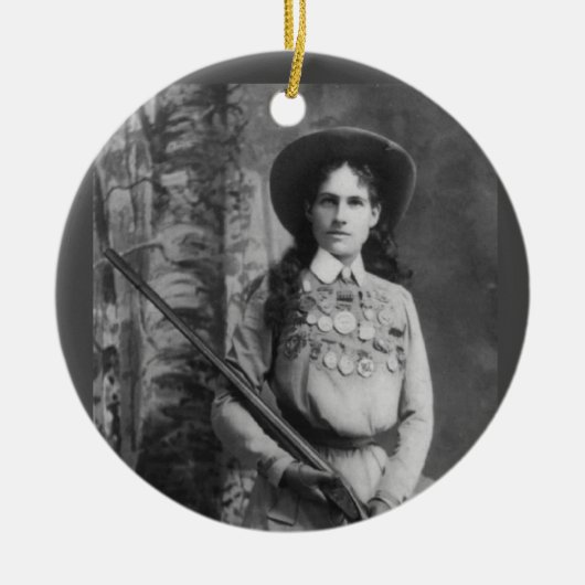 ANNIE OAKLEY SCHERPE SHOOTER KERST ORNAMENT (Voorkant)