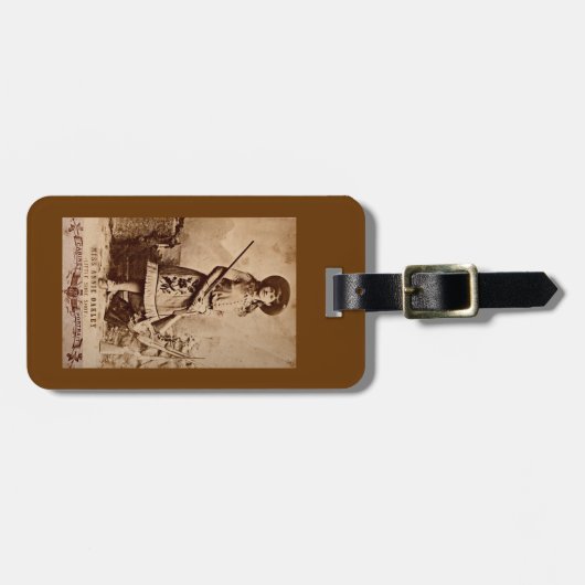 Annie Oakley Sepia Bagagelabel (Voorkant horizontaal)