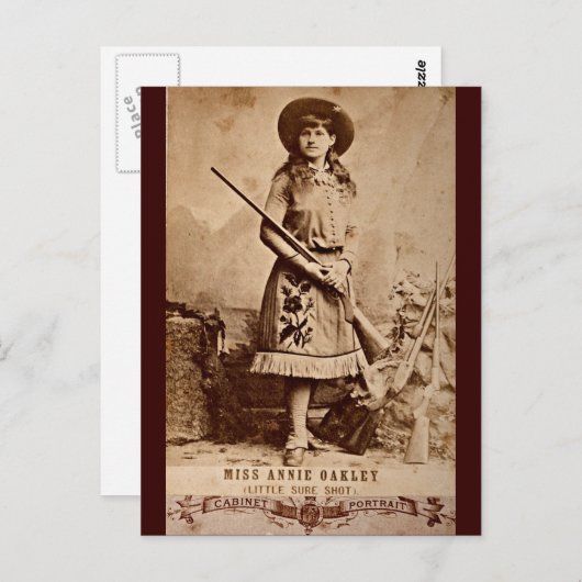 Annie Oakley Sepia Briefkaart (Voorkant / Achterkant)