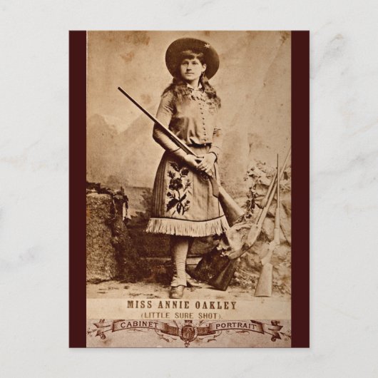Annie Oakley Sepia Briefkaart (Voorkant)