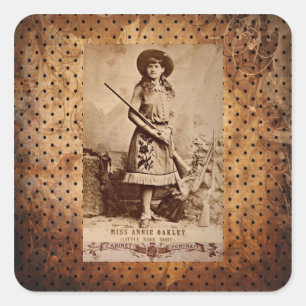 Annie Oakley Sepia Vierkante Sticker