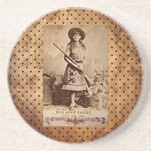 Annie Oakley Sepia Zandsteen Onderzetter (Voorkant)