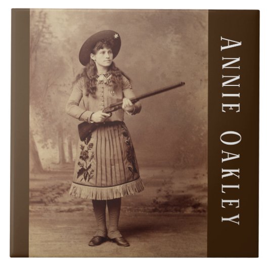 Annie Oakley Sharpschutter Ceramic Tegel Tegeltje (Voorkant)