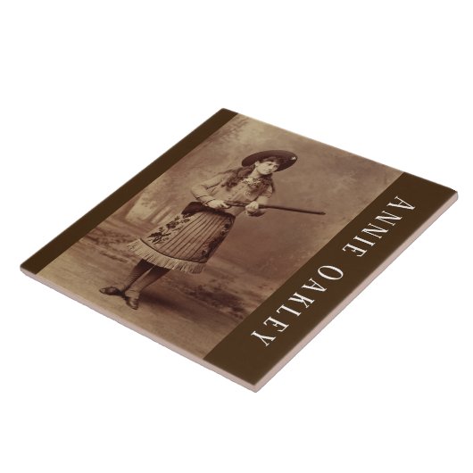 Annie Oakley Sharpschutter Ceramic Tegel Tegeltje (Zijkant)