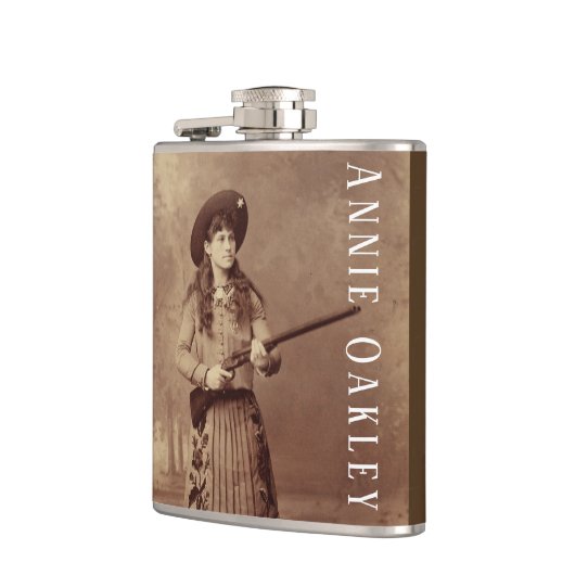 Annie Oakley Sharpschutter Vinyl Wrapped Flask Heupfles (Links)