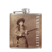 Annie Oakley Sharpschutter Vinyl Wrapped Flask Heupfles (Voorkant)
