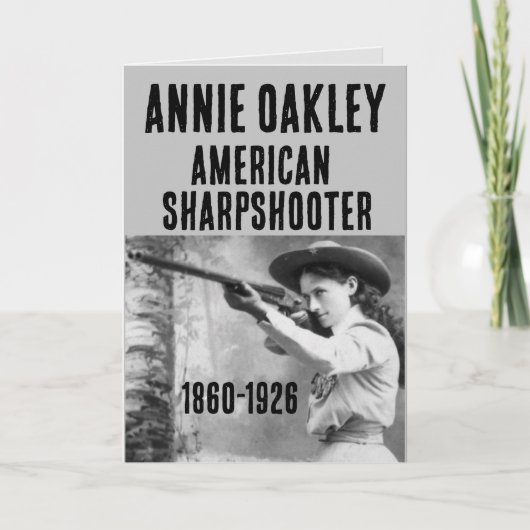 ANNIE OAKLEY SHARPSHOOTER PISTOOL BIRTHDAY CARDS FEESTDAGEN KAART (Voorkant)