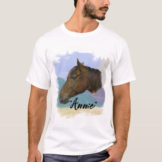  “Annie” – Portrait of a Horse - Personalize Your T-shirt (Voorkant)
