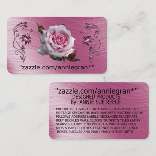 ANNIE SUE REECE VISITEKAARTJE (Voorkant / Achterkant)