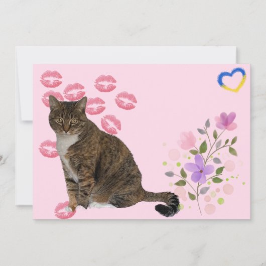Annie the Cat's Flowers en Kisses Flat Kaart (Voorkant)