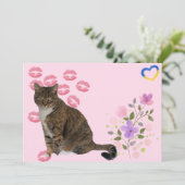 Annie the Cat's Flowers en Kisses Flat Kaart (Staand voorkant)