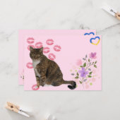 Annie the Cat's Flowers en Kisses Flat Kaart (Voorkant / Achterkant in situ)