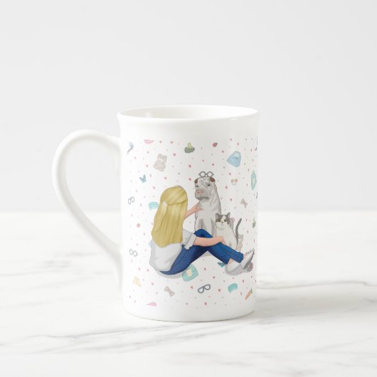 Anniepaddington Bone China mok - kunst van Irina K (Links)