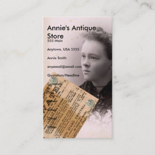 Annie's Antiek winkel Visitekaartje