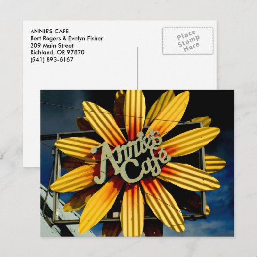 ANNIE'S CAFE BRIEFKAART (Voorkant / Achterkant)