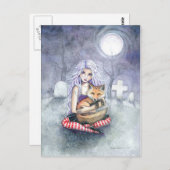 Annie's Fox Gothic Girl Fantasy Art Briefkaart (Voorkant / Achterkant)