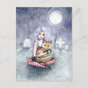 Annie's Fox Gotische Meisje Fantasie Kunst Ansicht Briefkaart