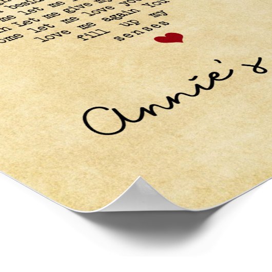 Annie's Song Heart Song Lyric Print (Hoek)