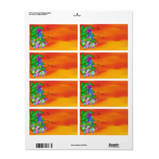 Annika Tropical Bird Gift Label Labels (Full Sheet)