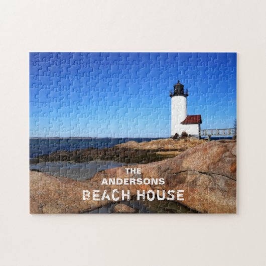 Annisquam Custom Ocean Beach Lighthouse Legpuzzel (Horizontaal)