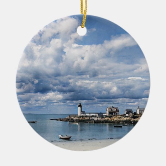 Annisquam Lighthouse, Gloucester MA c1904 Keramisch Ornament (Voorkant)