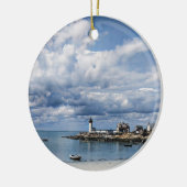 Annisquam Lighthouse, Gloucester MA c1904 Keramisch Ornament (Links)