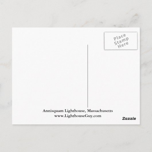 Annisquam Lighthouse, Massachusetts Briefkaart (Achterkant)
