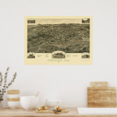 Anniston, AL Panorama Map - 1887 Poster (Keuken)