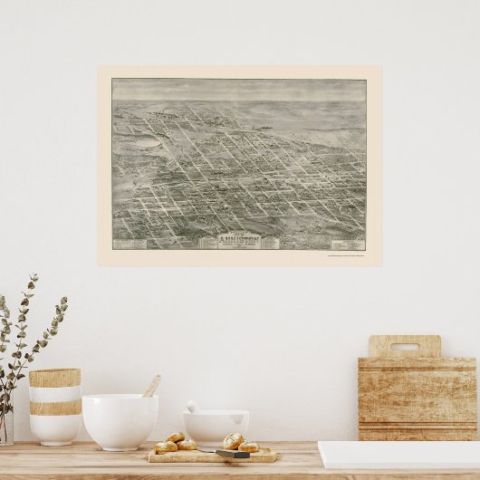 Anniston, AL Panoramic Map - 1903 Poster (Keuken)