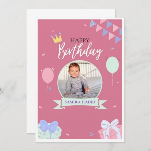 ANNIVERSAIRE KAART (Voorkant / Achterkant)