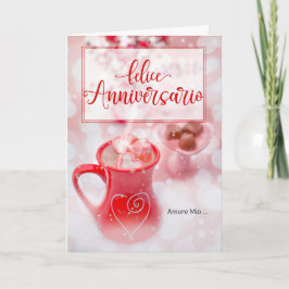 Anniversario Felice ITALIAN Jubileum Love Kaart