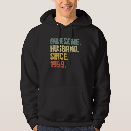 Anniversary Awesome Husband Since 1999 Retro Hoodie (Voorkant)