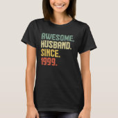 Anniversary Awesome Husband Since 1999 Retro T-shirt (Voorkant)
