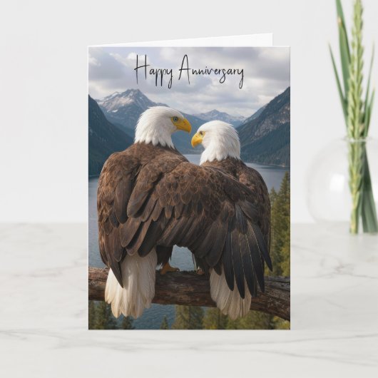 Anniversary Bald Eagles on a Branch Kaart (Voorkant)