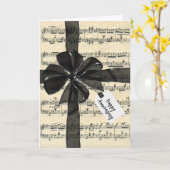 Anniversary Black Bow On Sheet Music  Kaart (Gele Bloem)