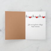 Anniversary Breakfast Brown Eggs In Egg Cups Kaart (Binnen)