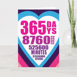 Anniversary Card - 365 Days - 1 Love Kaart