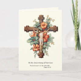 Anniversary Death Loss Loved Jesus Floral Kaart