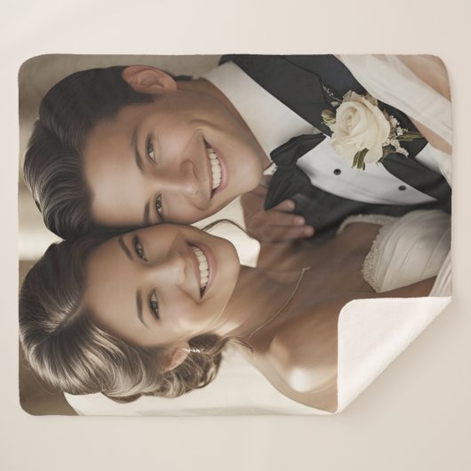 Anniversary Gift Sherpa Blanket Wedding Photo Wife Sherpa Deken (Voorkant (horizontaal))