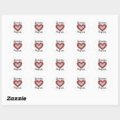 Anniversary Heart Birds Love You More Romantic  Ronde Sticker (Vel)