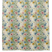 Anniversary Home Gift Pastel Wildflower Curtain Douchegordijn (Voorkant)