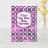 Anniversary I Love You More Than Chocolate Kaart (Gele Bloem)