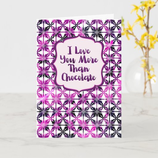 Anniversary I Love You More Than Chocolate Kaart (Gele Bloem)