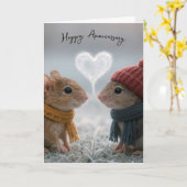 Anniversary Mice With a Frosty Heart Kaart (Gele Bloem)