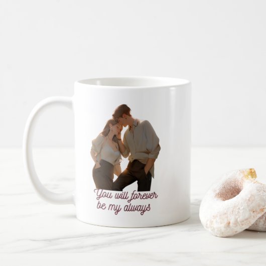 Anniversary & Motivational Mug – Couple Love Desig Koffiemok (Met donut)