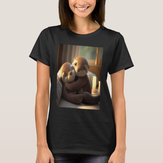 Anniversary Otter Present Sweet Huggable Otter T-shirt (Voorkant)