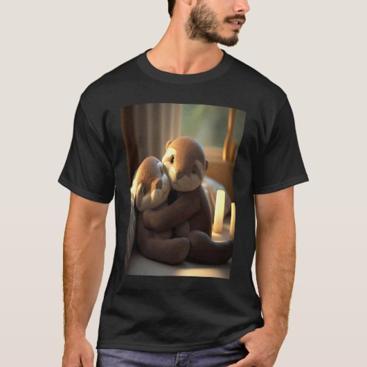 Anniversary Otter Present Sweet Huggable Otter T-shirt (Voorkant)