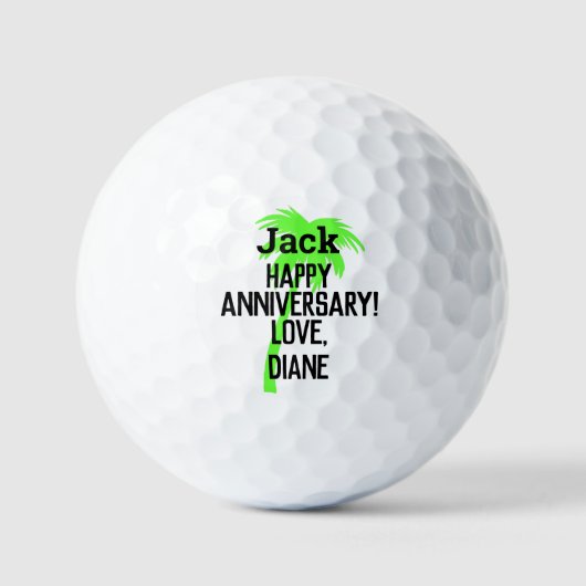 Anniversary palmboom echtgenoot golfballen (Voorkant)