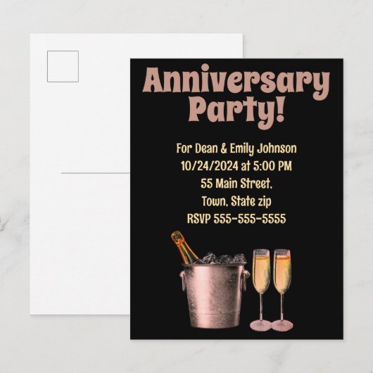 Anniversary party invitations uitnodiging briefkaart (Voorkant / Achterkant)